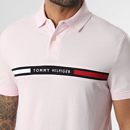 Tommy Hilfiger - Polo Manches Courtes Hilfiger Chest Insert 8130 Rose