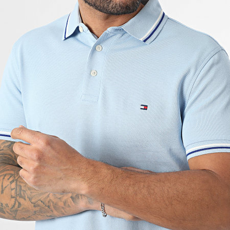 Tommy Hilfiger - Polo Manches Courtes Slim Seasonal 9993 Bleu Clair