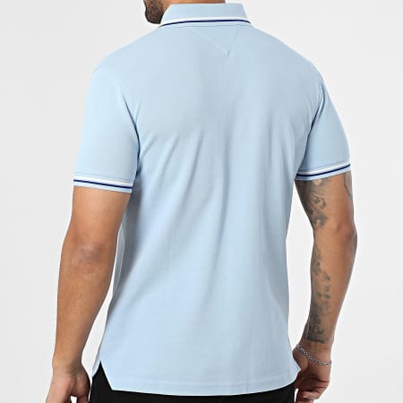 Tommy Hilfiger - Polo Manches Courtes Slim Seasonal 9993 Bleu Clair