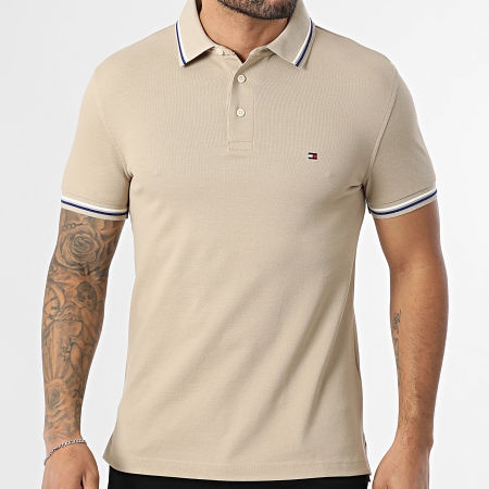 Tommy Hilfiger - Polo Manches Courtes Slim Seasonal 9993 Beige