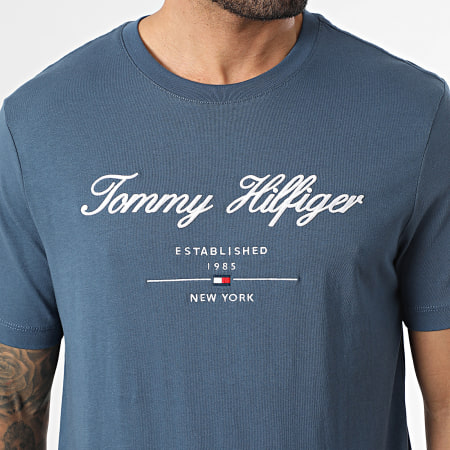 Tommy Hilfiger - Tee Shirt Script Logo 3691 Bleu Marine
