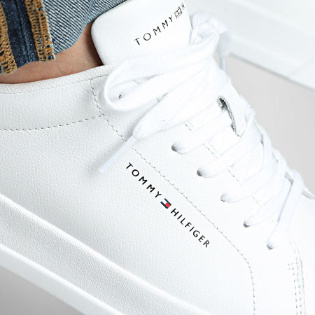 Tommy Hilfiger - Baskets Court Leather Detail Essential 5367 White Nouveau Green