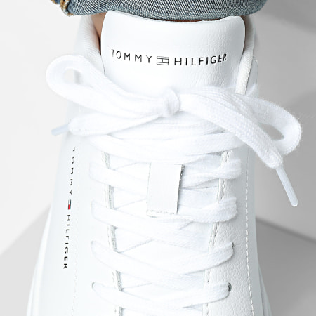 Tommy Hilfiger - Baskets Court Leather Detail Essential 5367 White Nouveau Green