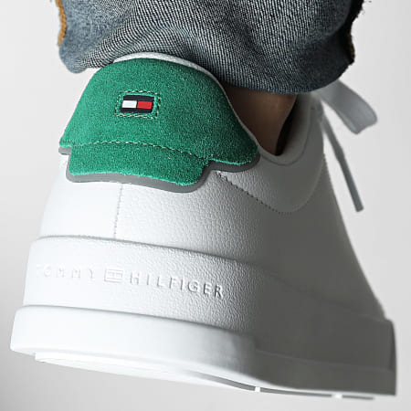 Tommy Hilfiger - Baskets Court Leather Detail Essential 5367 White Nouveau Green
