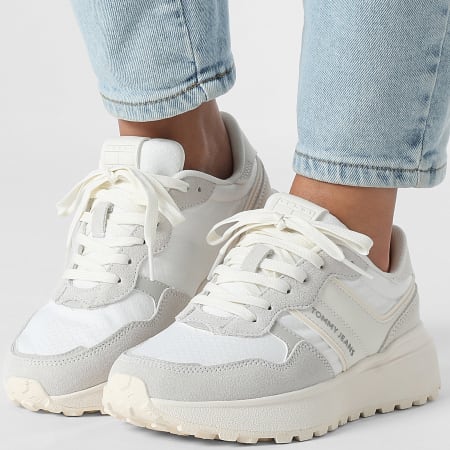 Tommy Jeans - Zapatillas Mujer Cleated Runner Suede Mix 2921 Stratus Grey