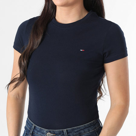 Tommy Jeans - Tee Shirt Femme Slim 0459 Bleu Marine