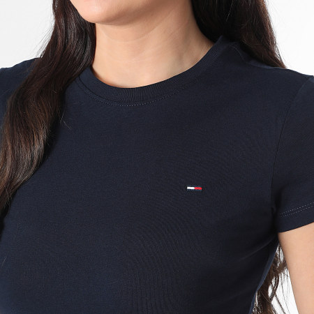 Tommy Jeans - Tee Shirt Femme Slim 0459 Bleu Marine
