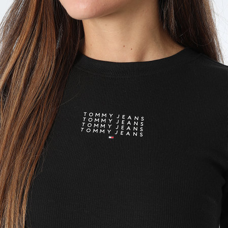 Tommy Jeans - Robe Manches Longues Femme Linear Mini 1902 Noir