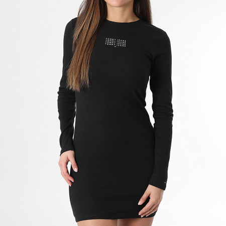 Tommy Jeans - Robe Manches Longues Femme Linear Mini 1902 Noir