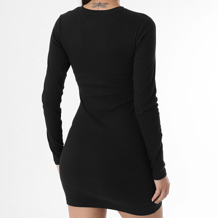 Tommy Jeans - Robe Manches Longues Femme Linear Mini 1902 Noir