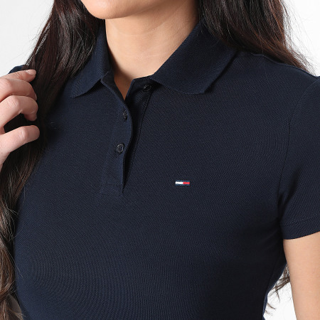 Tommy Jeans - Polo Manches Courtes Femme Essential 1931 Bleu Marine
