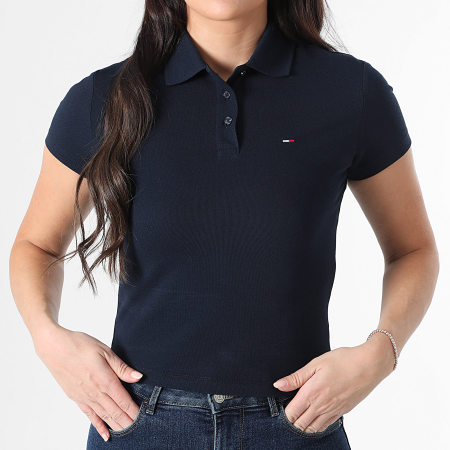 Tommy Jeans - Polo Manches Courtes Femme Essential 1931 Bleu Marine