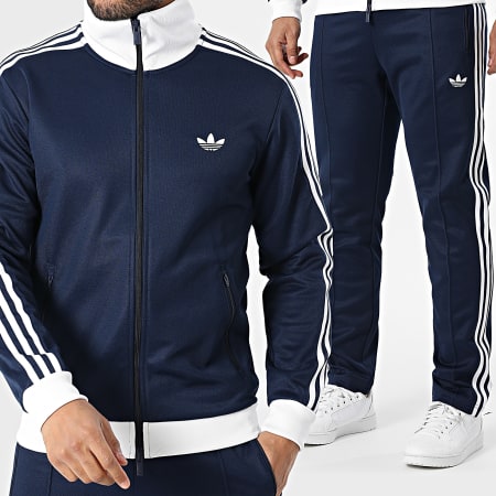 Adidas Originals - Ensemble De Survetement A Bandes Beckenbauer KE3526 KE3529 Bleu Marine Blanc