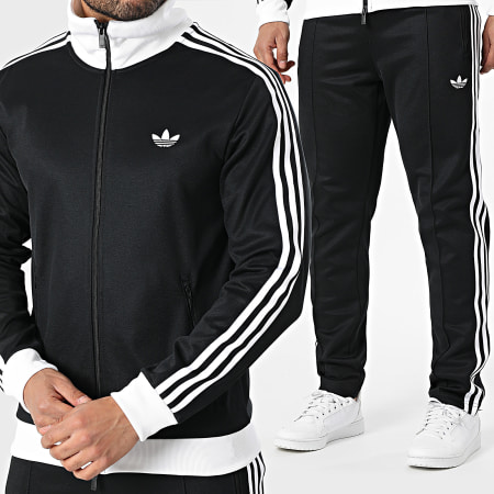 Adidas Originals - Ensemble De Survetement A Bandes Beckenbauer KE3527 KE3530 Noir Blanc