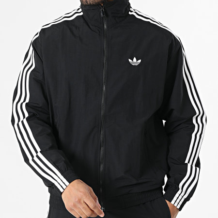 Adidas Originals - Ensemble De Survetement A Bandes Firebird KE1366 KE1371 Noir Blanc