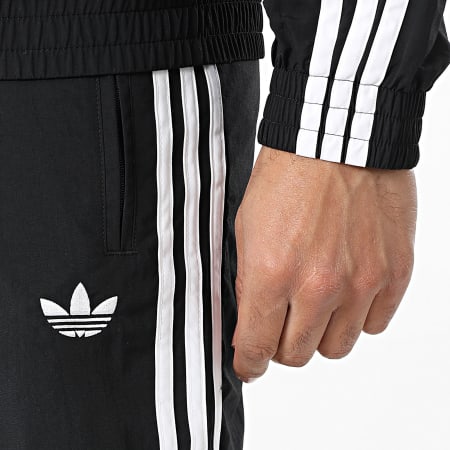 Adidas Originals - Ensemble De Survetement A Bandes Firebird KE1366 KE1371 Noir Blanc