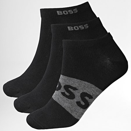 BOSS - Pack de 3 Pares de Calcetines Logo 50543482 Negro Gris