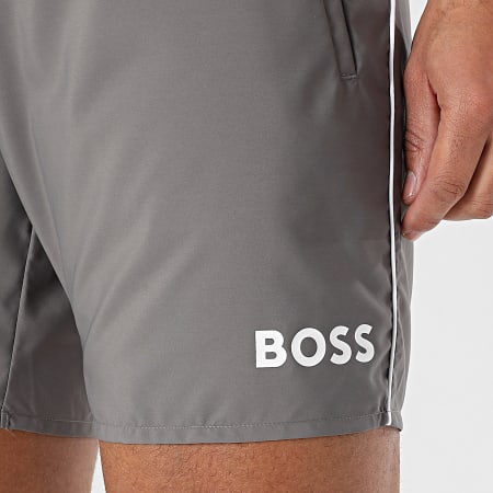 BOSS - Short De Bain Starfish 50514429 Gris Blanc