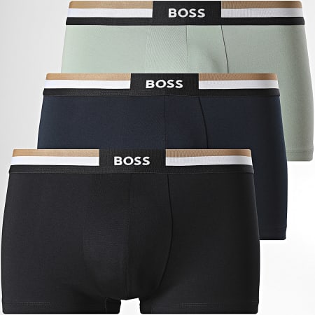 BOSS - Pack de 3 Boxers Motion 50516542 Negro Azul Marino Verde Claro