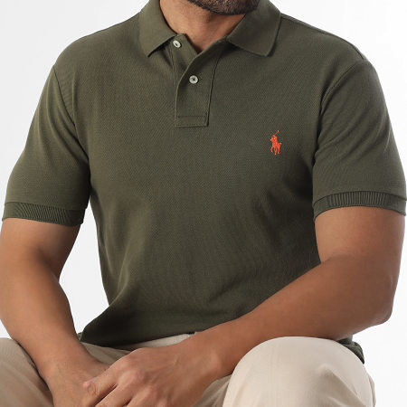 Polo Ralph Lauren - Polo Manches Courtes Slim Original Player Vert Kaki