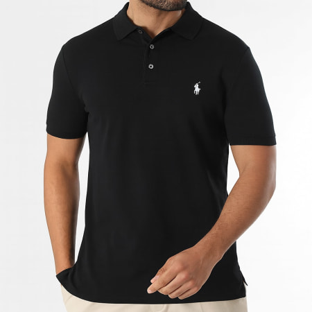 Polo Ralph Lauren - Polo Manches Courtes Custom Slim Fit Original Player Noir
