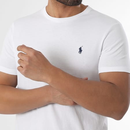 Polo Ralph Lauren - Lot De 2 Tee Shirts Custom Slim Fit Original Player Blanc