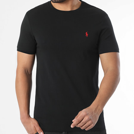 Polo Ralph Lauren - Lot De 2 Tee Shirts Custom Slim Fit Original Player Noir