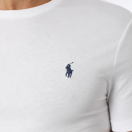Polo Ralph Lauren - Lot De 2 Tee Shirts Custom Slim Fit Original Player Blanc Noir