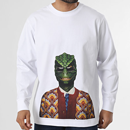 Vald - Tee Shirt Manches Longues Reptilien Blanc