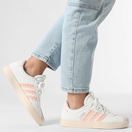 Adidas Performance - Zapatillas Mujer VL Court 3.0 IH6602 Core White Blush Pink Cyber Metallic