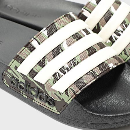 Adidas Sportswear - Claquettes Adilette Shower KJ8581 Core Black Aluminium Tent Green