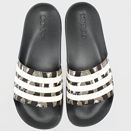 Adidas Sportswear - Claquettes Adilette Shower KJ8581 Core Black Aluminium Tent Green