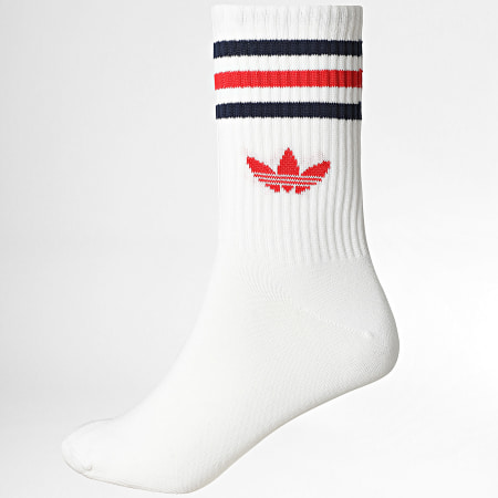 Adidas Originals - Set van 3 Pairs Sokken 3 Stripes Crew KD8252 Wit Koningsblauw Rood Zwart