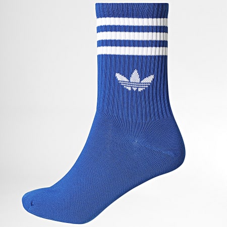 Adidas Originals - Set van 3 Pairs Sokken 3 Stripes Crew KD8252 Wit Koningsblauw Rood Zwart