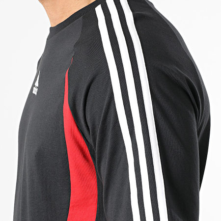 Adidas Sportswear - Tee Shirt With Stripes Teamgeist KE2777 Black