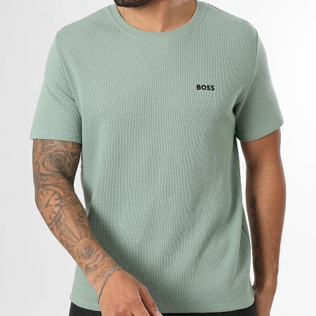 BOSS - Camiseta Waffle 50535891 Verde Claro