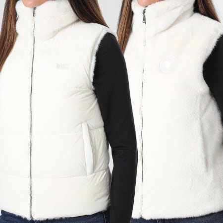 Comme Des Loups - Plumífero sin mangas con pelo reversible Mujer Smooth Beige Claro