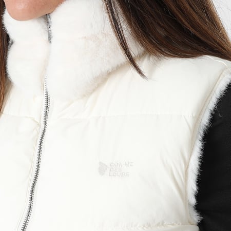 Comme Des Loups - Plumífero sin mangas con pelo reversible Mujer Smooth Beige Claro