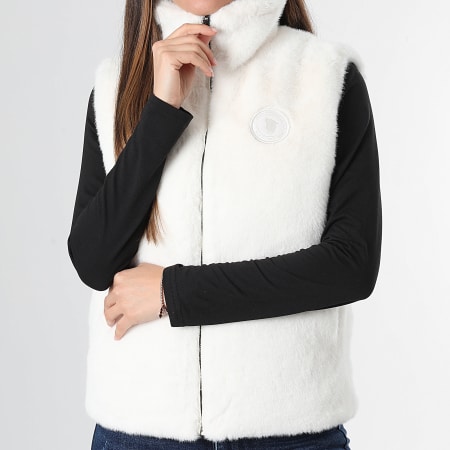 Comme Des Loups - Plumífero sin mangas con pelo reversible Mujer Smooth Beige Claro