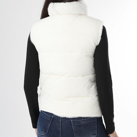 Comme Des Loups - Plumífero sin mangas con pelo reversible Mujer Smooth Beige Claro