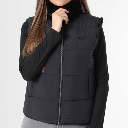 Comme Des Loups - Plumífero sin mangas con pelo reversible Mujer Smooth Negro