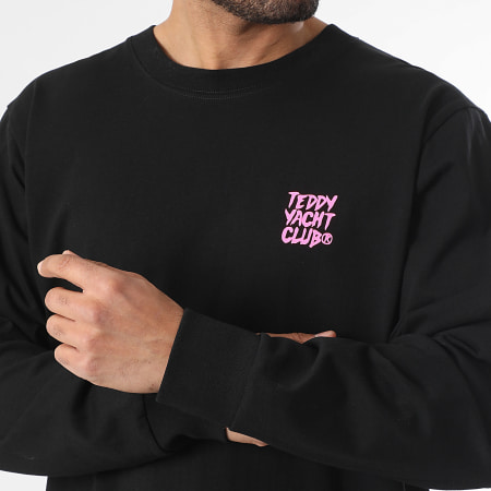 Teddy Yacht Club - Tee Shirt Manches Longues Relaxed Vision Noir