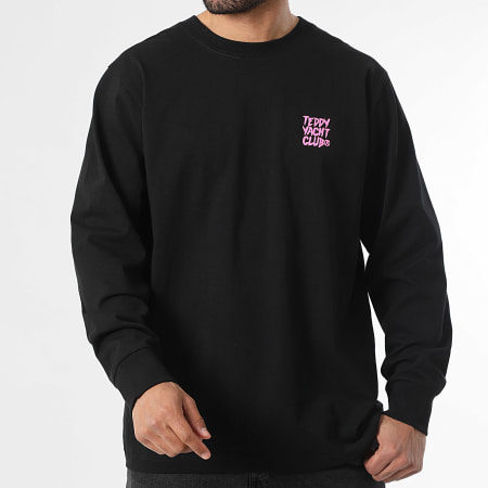Teddy Yacht Club - Tee Shirt Manches Longues Relaxed Vision Noir