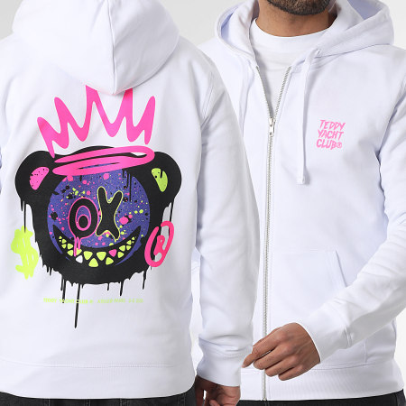Teddy Yacht Club - Sudadera Con Cremallera Capucha Vision Blanco