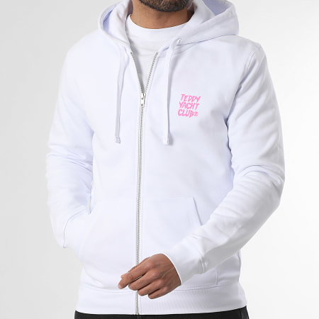 Teddy Yacht Club - Sudadera Con Cremallera Capucha Vision Blanco