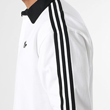 Adidas Originals - Polo Manches Longues A Bandes 3 Stripes KE3575 Blanc Noir