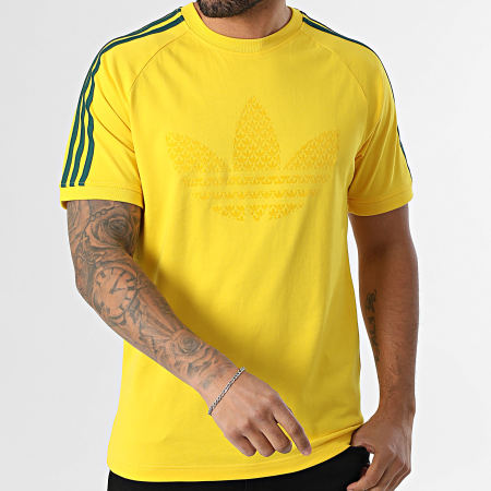 Adidas Originals - Tee Shirt A Bandes Monogram 3 Stripes KD0404 Jaune
