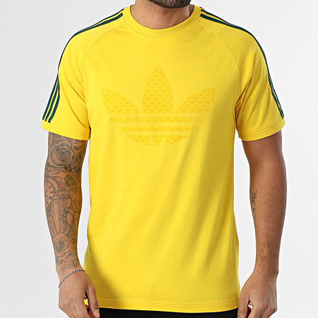 Adidas Originals - Tee Shirt A Bandes Monogram 3 Stripes KD0404 Jaune