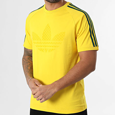 Adidas Originals - Tee Shirt A Bandes Monogram 3 Stripes KD0404 Jaune