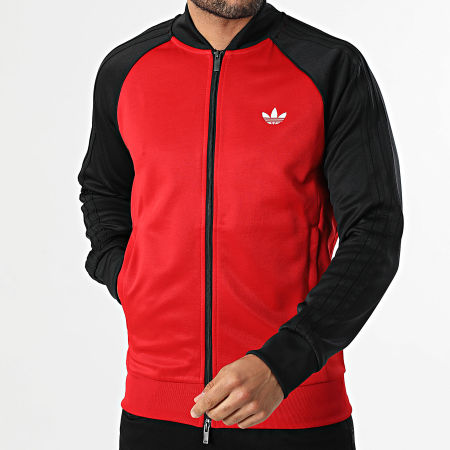 Adidas Originals - Veste Zippée A Bandes KE3510 Rouge Noir